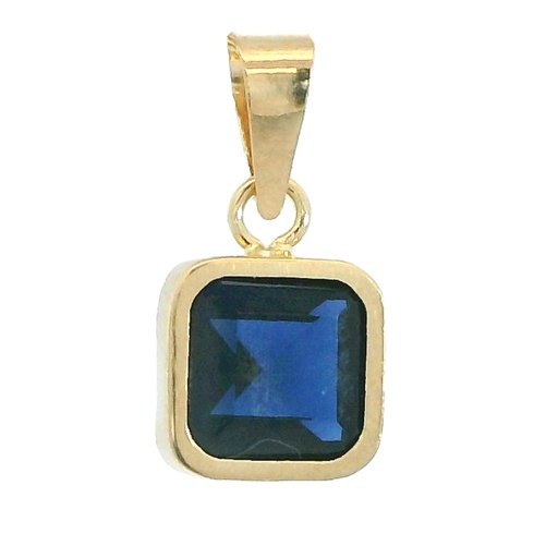 [5912/CZ] 6x6MM SAPPHIRE COLOR SQUARE CZ PENDANT.