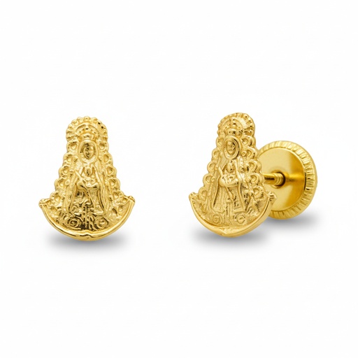 [8395] 7MM VIRGIN OF ROCIO STUD EARRINGS.SCREW BACK.