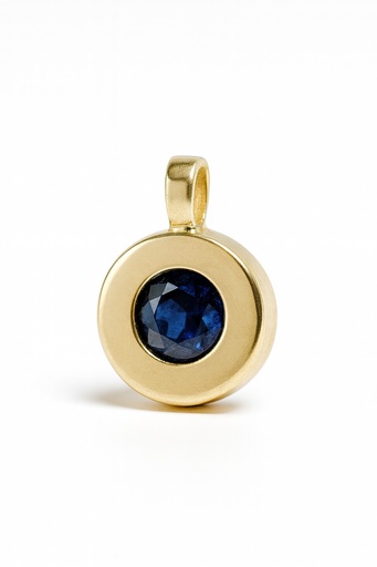 [5620/CZ] 9MM ROUND PENDANT WITH NANO SHAPPIRE.
