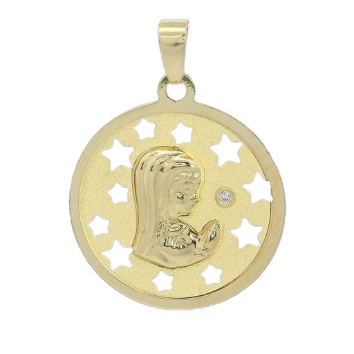 [5944] 18MM VIRGIN MEDAL WITH STARS.