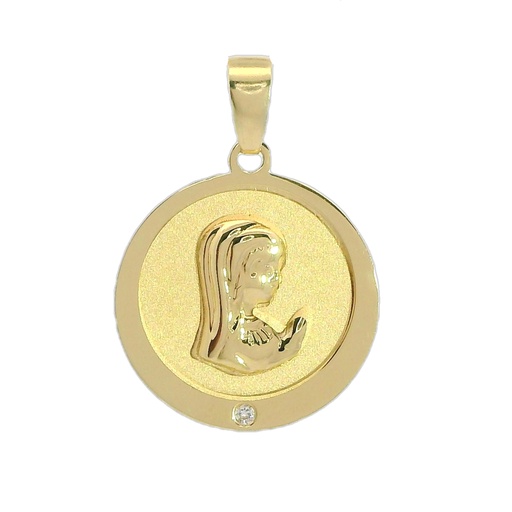 [5948] 18MM ROUND SATIN FINISH VIRGIN MEDAL