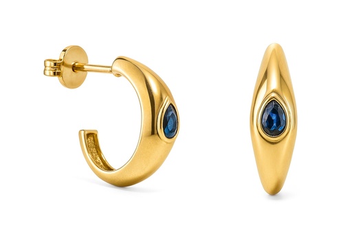 [5963Z] PENDIENTES ARO CRIOLLA ZAFIRO DE 3x2MM.12x3MM.