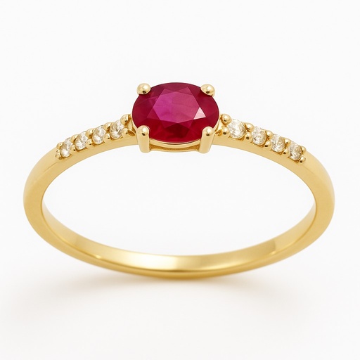 [5966/SR] SORTIJA RUBI OVAL DE 5x3MM.