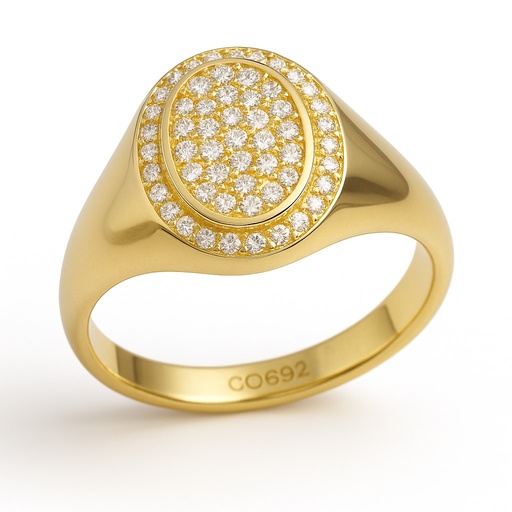 [5980] OVAL CZ RING.