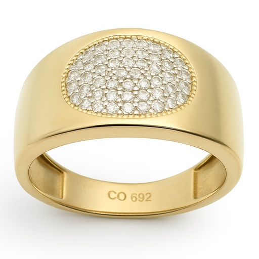 [5990] SORTIJA GRUESA OVAL DE CIRCONITAS.