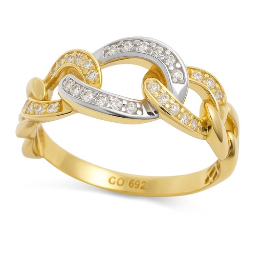 [5994] LINK RING WITH CZ