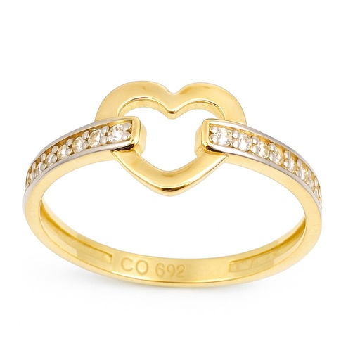 [00023] HEART AND CZ RING