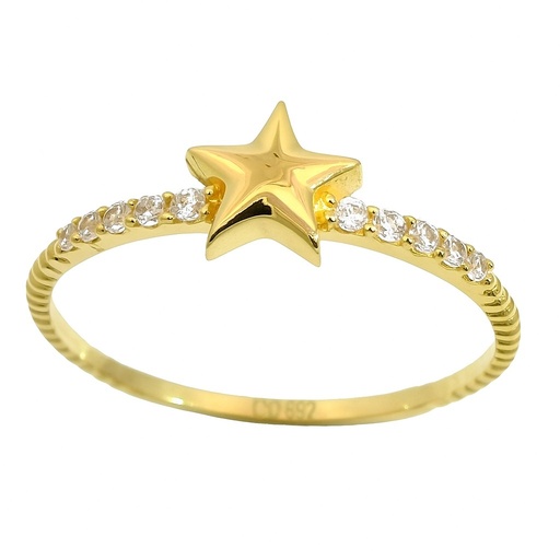 [00019] STAR AND CZ GOLD RING.