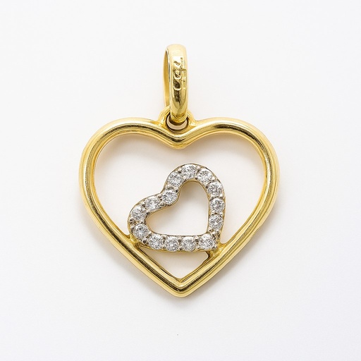 [00034] COLGANTE DOBLE CORAZON CON CIRCONITAS.13x12MM.