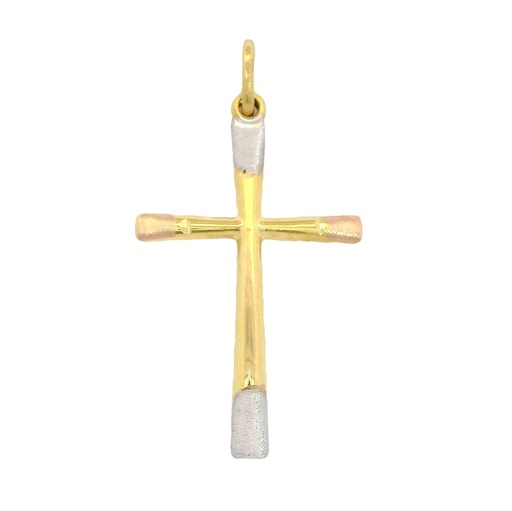 [00050] 29x17MM TWO TONE CROSS PENDANT.