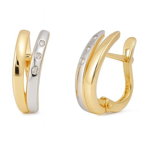 [00063] TWO TONE GOLD EARRINGS.CATALAN CLOSURE.