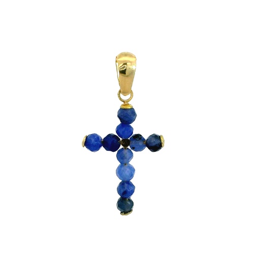 [00083Z] CRUZ BOLAS COLOR ZAFIRO DE 2.5MM.15x10MM.