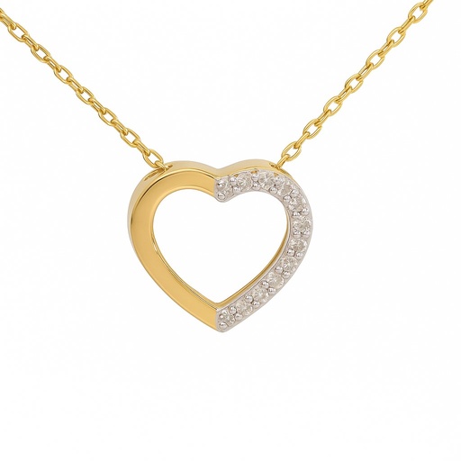 [B4168/0.04] GARGANTILLA CORAZÓN 11x9MM 11 BRILLANTES 0.04 CT TW  H-SI.CADENA 45CM.