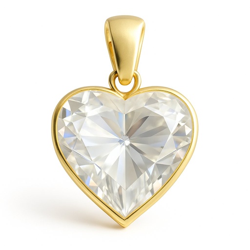 [6094] 8x8MM HEART CZ PENDANT.
