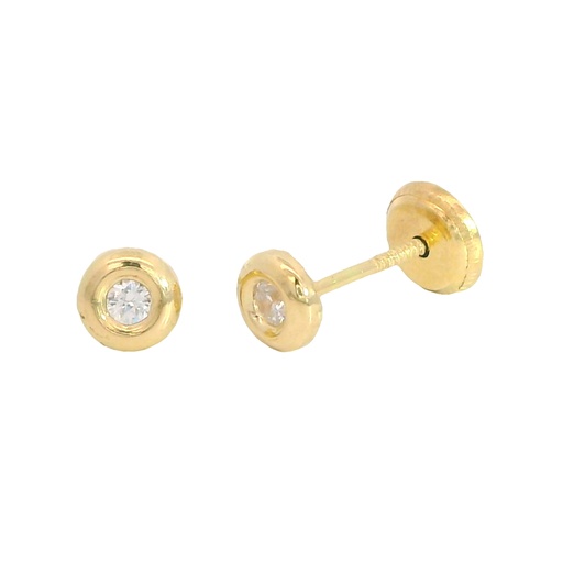 [00089] 2'5MM CZ STUD EARRINGS.SCREW BACK.