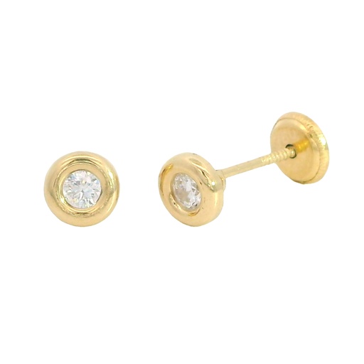 [00088] 2'5MM CZ STUD EARRINGS.SCREW BACK.