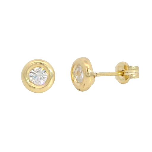 [00087] 3MM CZ STUD EARRINGS.BUTTERFLY CLASP ON PIN POST.