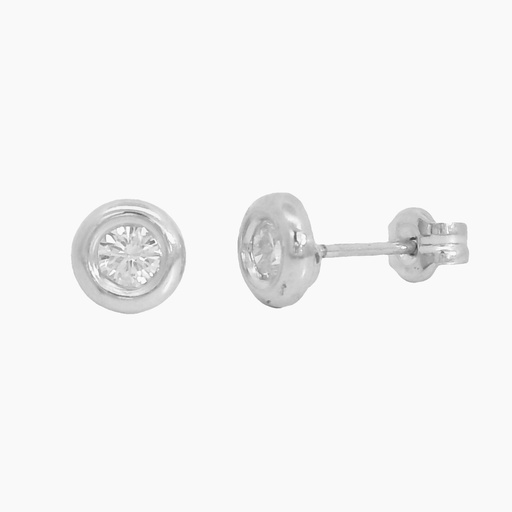 [00087B] 3MM WHITE GOLD STUD EARRINGS.
