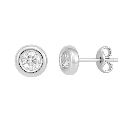 [00087B] 3MM WHITE GOLD STUD EARRINGS.
