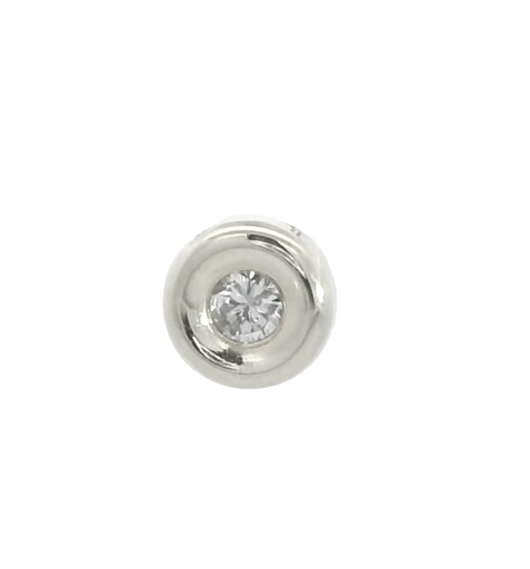 [B4120/C/0.03B] COLGANTE CHATON ORO BLANCO ESTAMPACION 4.5MM.BRILLANTE H-SI 1. 0.03 CT.0.03CT.