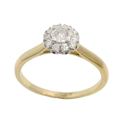 [B4188/25] SORTIJA CUAJO BRILLANTES SI1-H .0.25 CT TW.