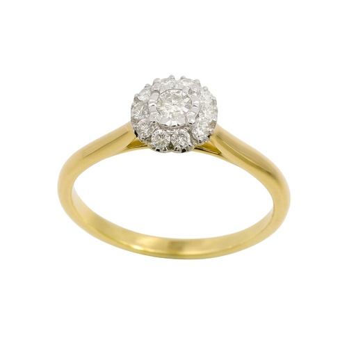 [B4188/25] SORTIJA CUAJO BRILLANTES SI1-H .0.25 CT TW.