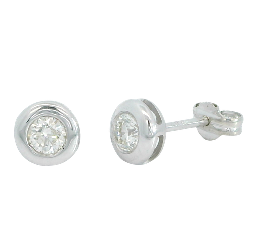 [B4121/0.32B] PENDIENTES CHATON FUNDICION  6MM. BRILLANTES H-SI1  0.32 CT TW