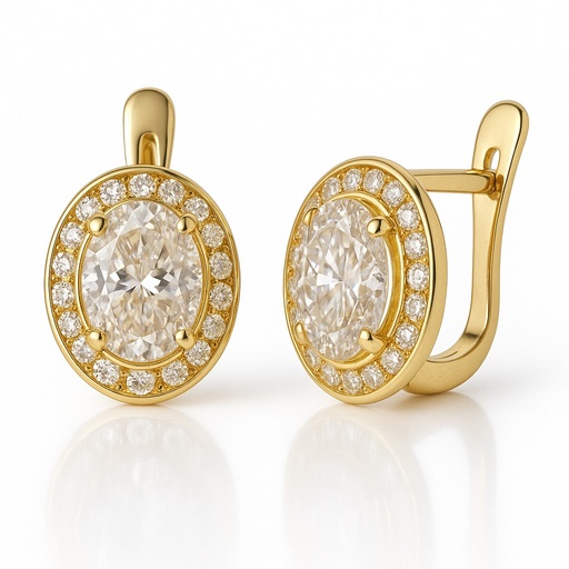 [5933] 7x5MM CZ LEVERBACK EARRINGS
