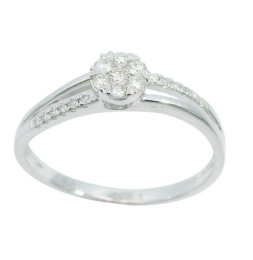 [B4190/0.17] SORTIJA CUAJO BRILLANTES SI1-H .0.17 CT TW.