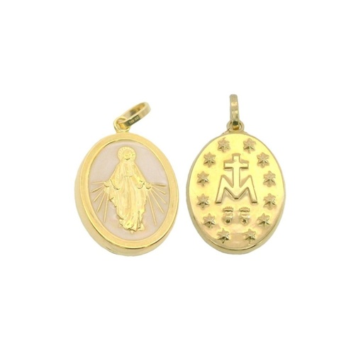 [5932/1N] MEDALLA VIRGEN MILAGROSA OVAL  CON NÁCAR 10MM.