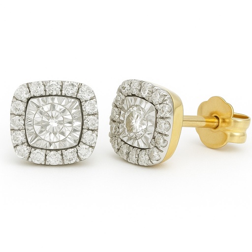 [B4192P/0.21] DIAMOND STUD EARRINGS.QUALITY SI.COLOR H.0.21 CT TW
