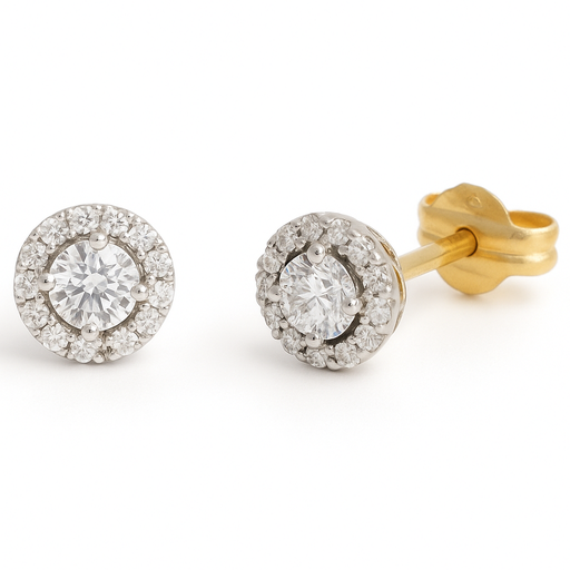 [B4202P/0.18] DIAMOND STUD EARRINGS.QUALITY SI,COLOR H