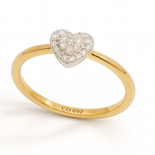 [B4193/0.10] HEART SHAPED DIAMOND RING.QUALITY SI.COLOR H.0.10 CT TW
