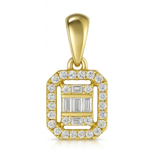 [B4207C/0.16] SQUARE DIAMOND PENDANT.QUALITY SI,COLOR H.0.03 CT TW