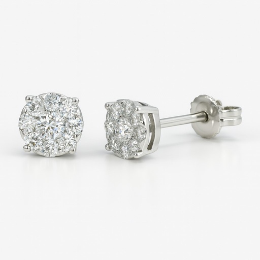 [B4208PB/0.33] PENDIENTES BRILLANTES Di 2 RD 0.145 DI 18 RD SI H 0.185 CT.0.33 CT TW
