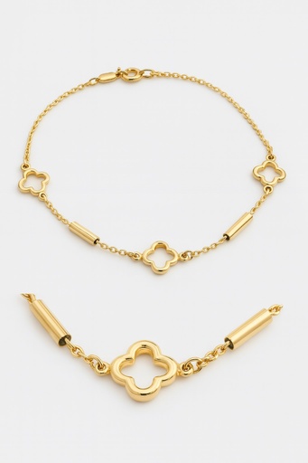 [00102PU] 17CM FLOWERS AND TUBES BRACELET.