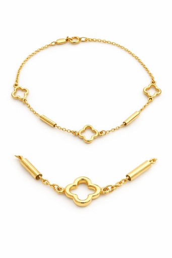 [00102PU] 17CM FLOWERS AND TUBES BRACELET.