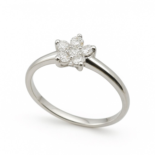 [B4206B/0.25] SORTIJA  BRILLANTES DI 1 EM 0.03 CT DI 5 SI-H 0.22 CT.0.25 TW