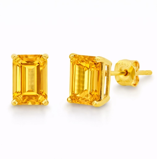 [3974C] 7x5MM CITRINE STUD EARRINGS.