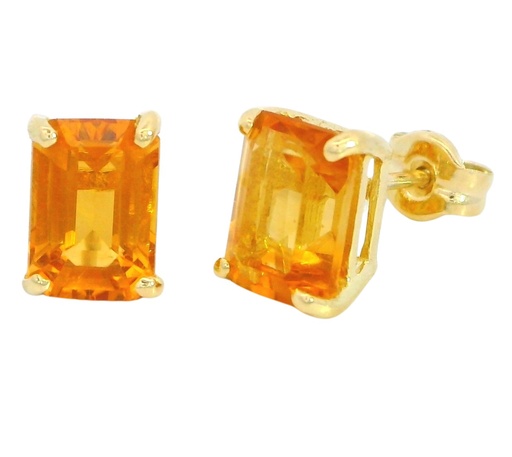 [3974C] PENDIENTES CITRINO SEMIPRECIOSO 7x5MM.PRESION.