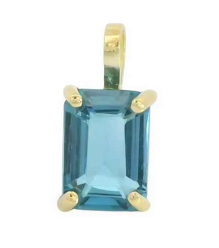 [3974/CL] 7x5MM LONDON BLUE TOPAZ PENDANT.