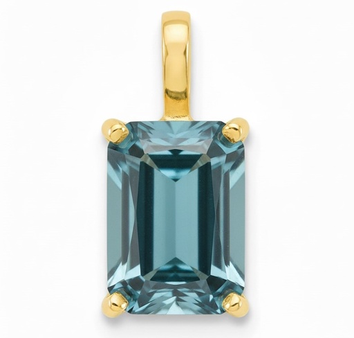 [3974/CL] 7x5MM LONDON BLUE TOPAZ PENDANT.
