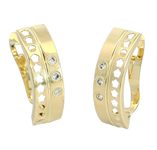 [00124] MEDIOS AROS BANDA 3 PIEDRA Y BANDA MARGARITA.CIERRE  CATALAN