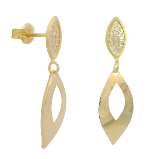 [00141] 23x6MM DANGLING EARRINGS WITH CZ.