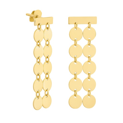 [00144] 20x8MM CIRCLES DANGLING EARRINGS.PUSHBACK