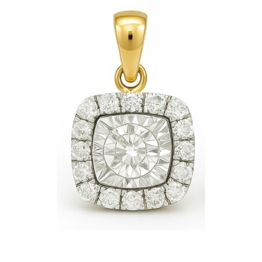 [B4192C/0.10] COLGANTE CUADRADO BRILLANTES1RD 0.05 1RD 0.05.0.10 CT TW