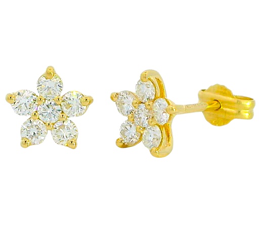 [B4206P/0.50] PENDIENTES BRILLANTES Di 10 RD 0.44 DI 2 RD SI H 0.064 CT.TW