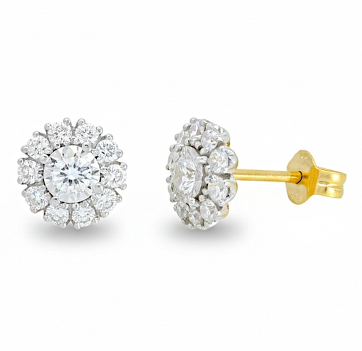 [B4188P/0.51] PENDIENTES BRILLANTES Di 20 RD 0.35 DI 2 RD SI H 0.16 CT.0.51 CT TW