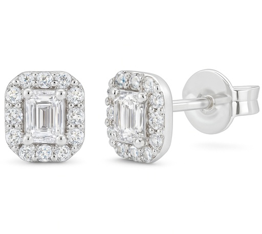 [B4200P/0.34] PENDIENTES BRILLANTES Di 2 EM 0.20 DI 12 RD SI H 0.08 12 RD 0.06 CT.0.34 CT TW