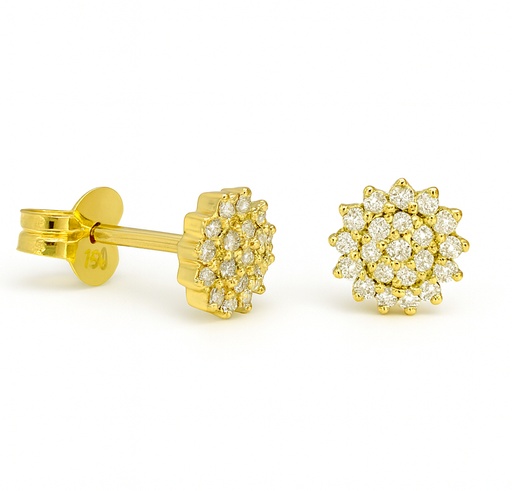 [B4133P/0.18] 6'5MM DIAMOND STUD EARRINGS.QUALITY SI.COLOR H.0.18 CT TW